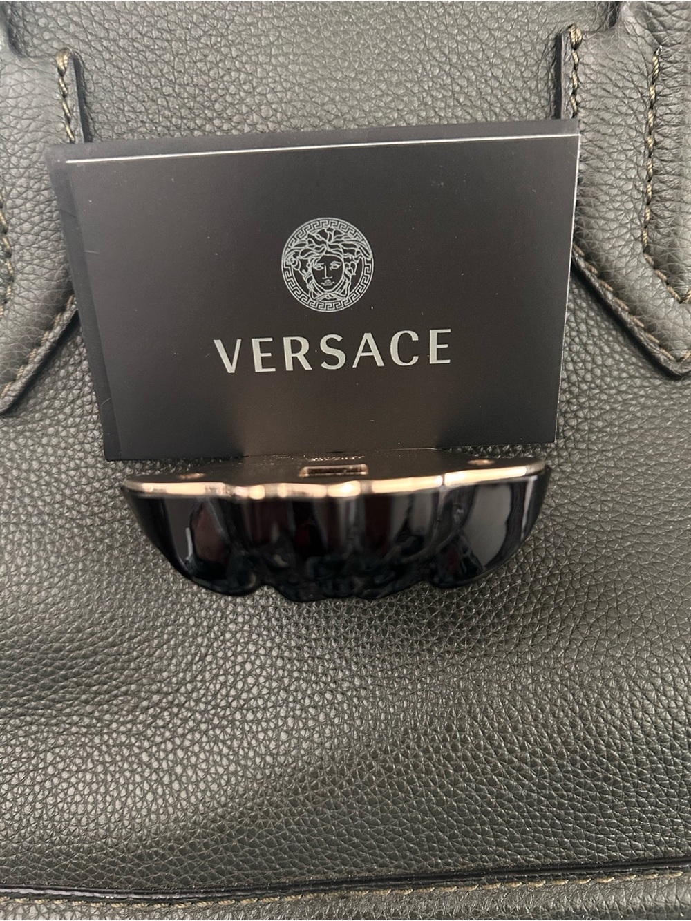 VERSACE Palazzo Empire charcoal green black Medusa crossbody satchel bag - Picture 9 of 11